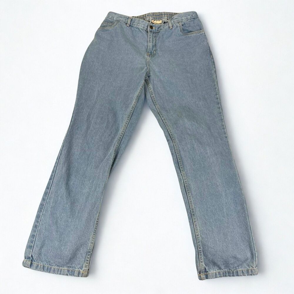 Woman Within Jeans Women 16W Tall High Rise Straight Leg Light Wash 100% Cotton